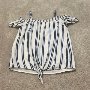 abercrombie off shoulder striped top